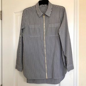 Calvin Klein Striped Zip-Up Shirt